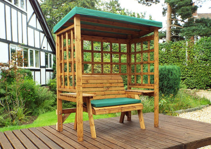 Wentworth Garden Arbour by Charles Taylor - 2 Seats Green Cushions