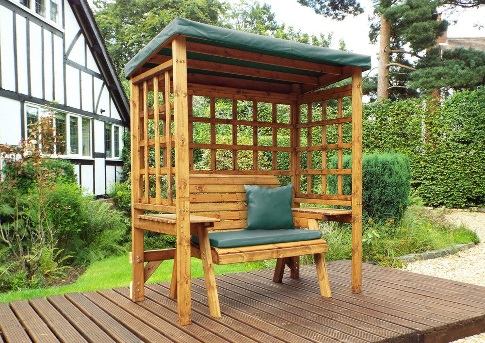 Wentworth Garden Arbour by Charles Taylor - 2 Seats Green Cushions