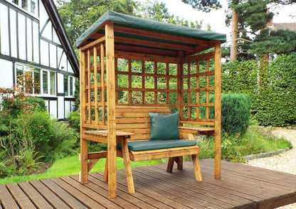 Wentworth Garden Arbour by Charles Taylor - 2 Seats Green Cushions