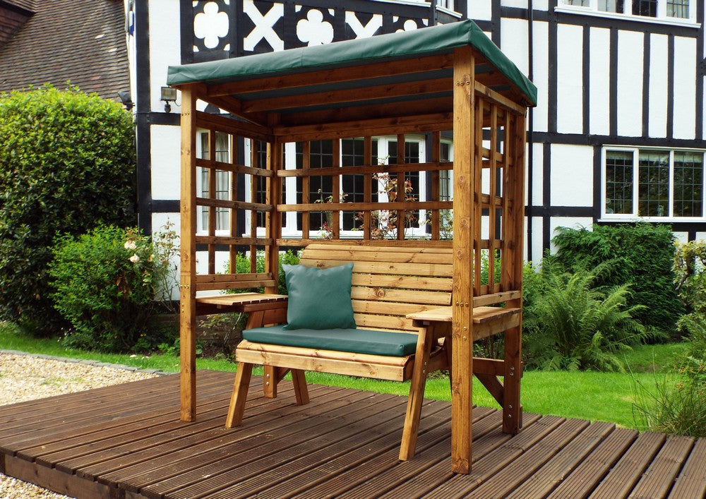 Wentworth Garden Arbour by Charles Taylor - 2 Seats Green Cushions