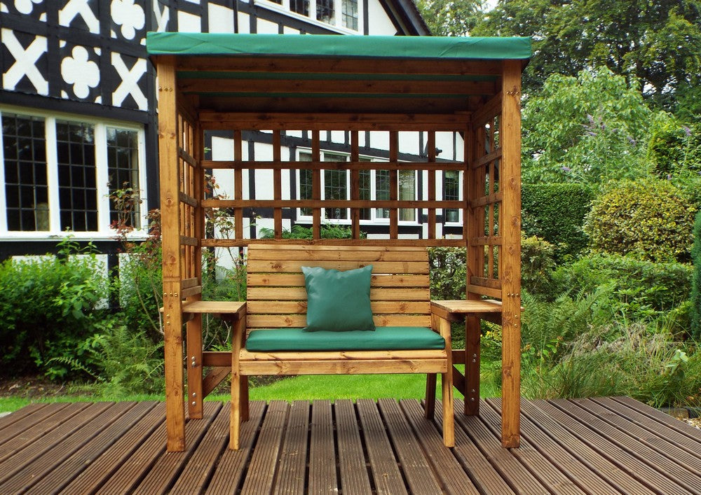 Wentworth Garden Arbour by Charles Taylor - 2 Seats Green Cushions
