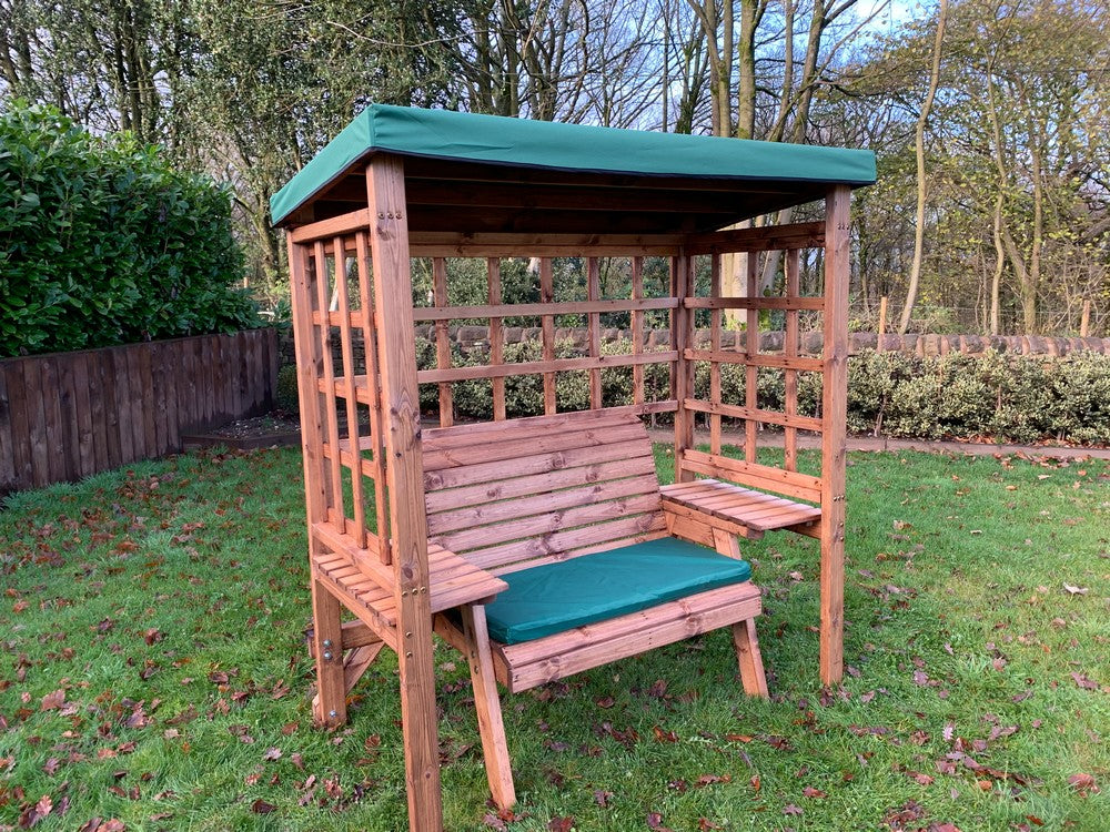 Wentworth Garden Arbour by Charles Taylor - 2 Seats Green Cushions