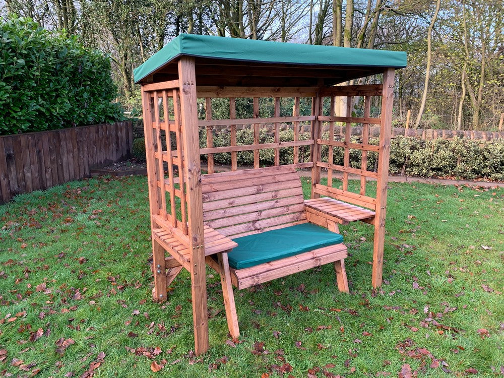 Wentworth Garden Arbour by Charles Taylor - 2 Seats Green Cushions