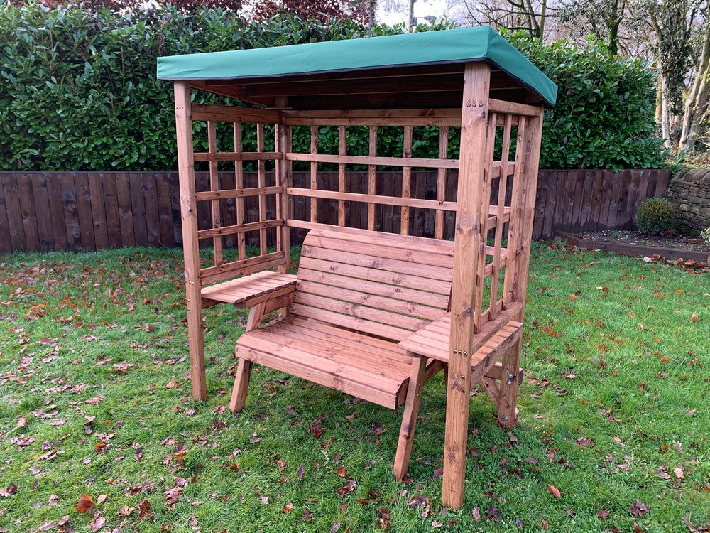 Wentworth Garden Arbour by Charles Taylor - 2 Seats Green Cushions