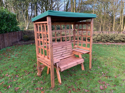 Wentworth Garden Arbour by Charles Taylor - 2 Seats Green Cushions