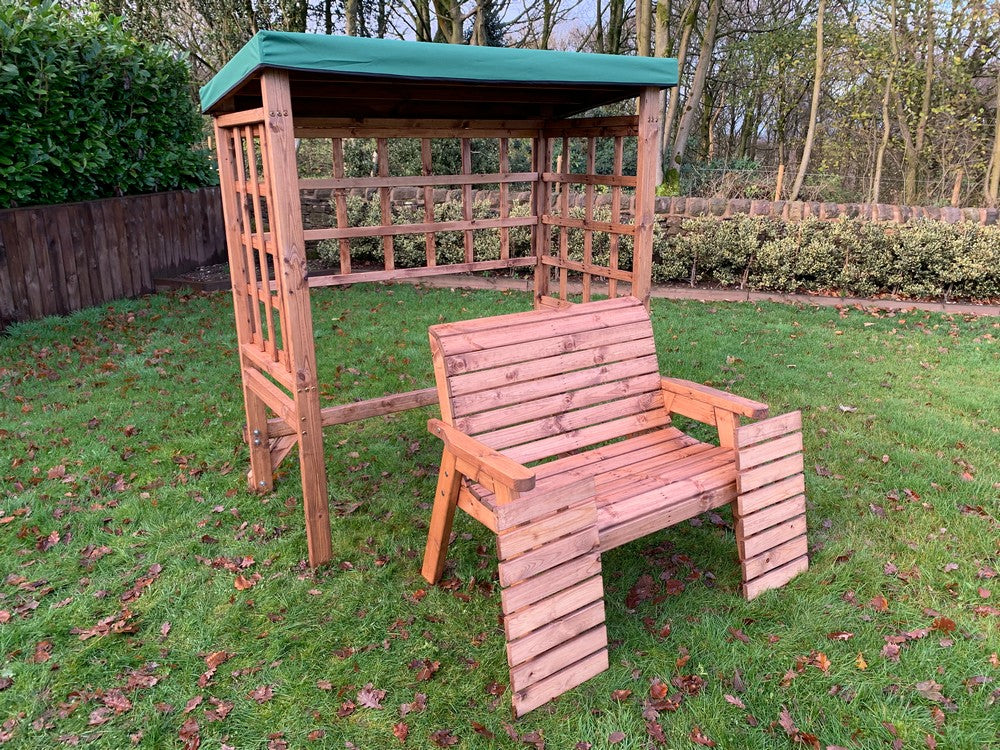 Wentworth Garden Arbour by Charles Taylor - 2 Seats Green Cushions