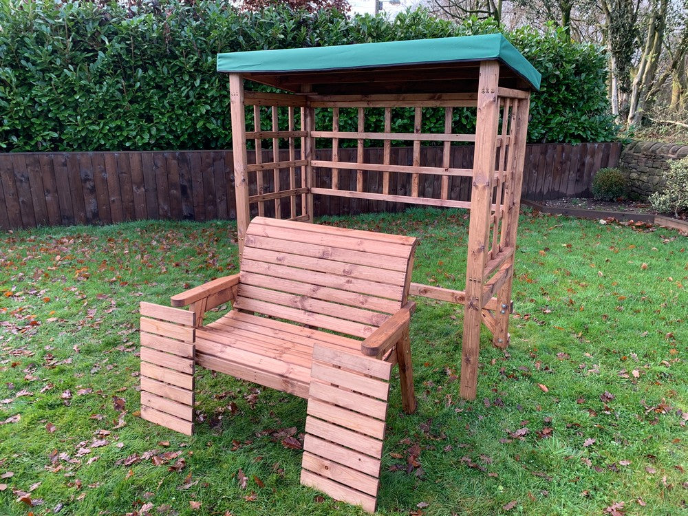 Wentworth Garden Arbour by Charles Taylor - 2 Seats Green Cushions