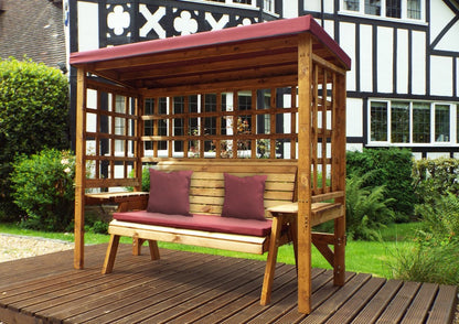 Wentworth Garden Arbour by Charles Taylor - 3 Seats Burgundy Cushions