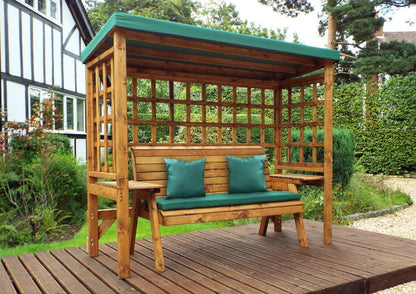 Wentworth Garden Arbour by Charles Taylor - 3 Seats Green Cushions