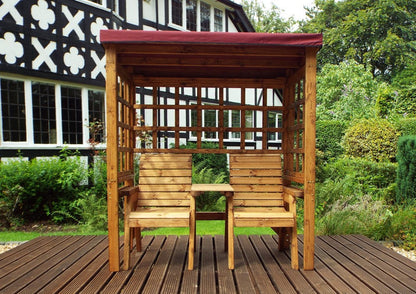 Henley Garden Tete a Tete by Charles Taylor - 2 Seats burgundy Cushions Primary Image