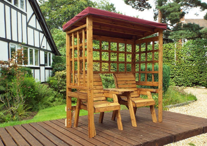 Henley Garden Tete a Tete by Charles Taylor - 2 Seats burgundy Cushions