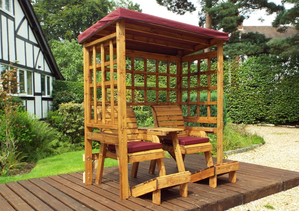 Henley Garden Tete a Tete by Charles Taylor - 2 Seats burgundy Cushions