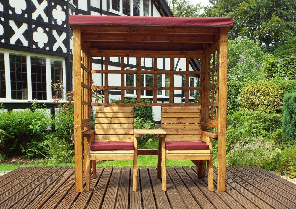Henley Garden Tete a Tete by Charles Taylor - 2 Seats burgundy Cushions