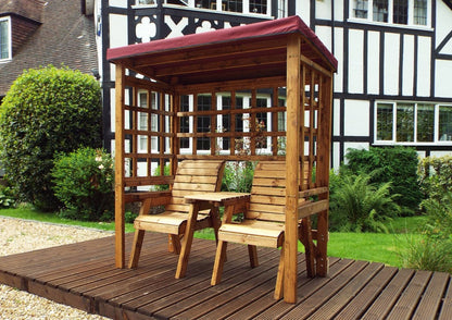 Henley Garden Tete a Tete by Charles Taylor - 2 Seats burgundy Cushions