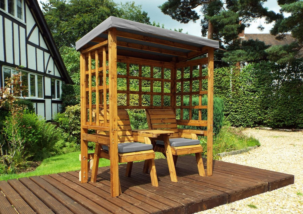Henley Garden Tete a Tete by Charles Taylor - 2 Seats Grey Cushions Primary Image
