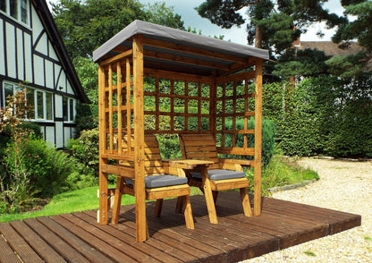 Henley Garden Tete a Tete by Charles Taylor - 2 Seats Grey Cushions Primary Image