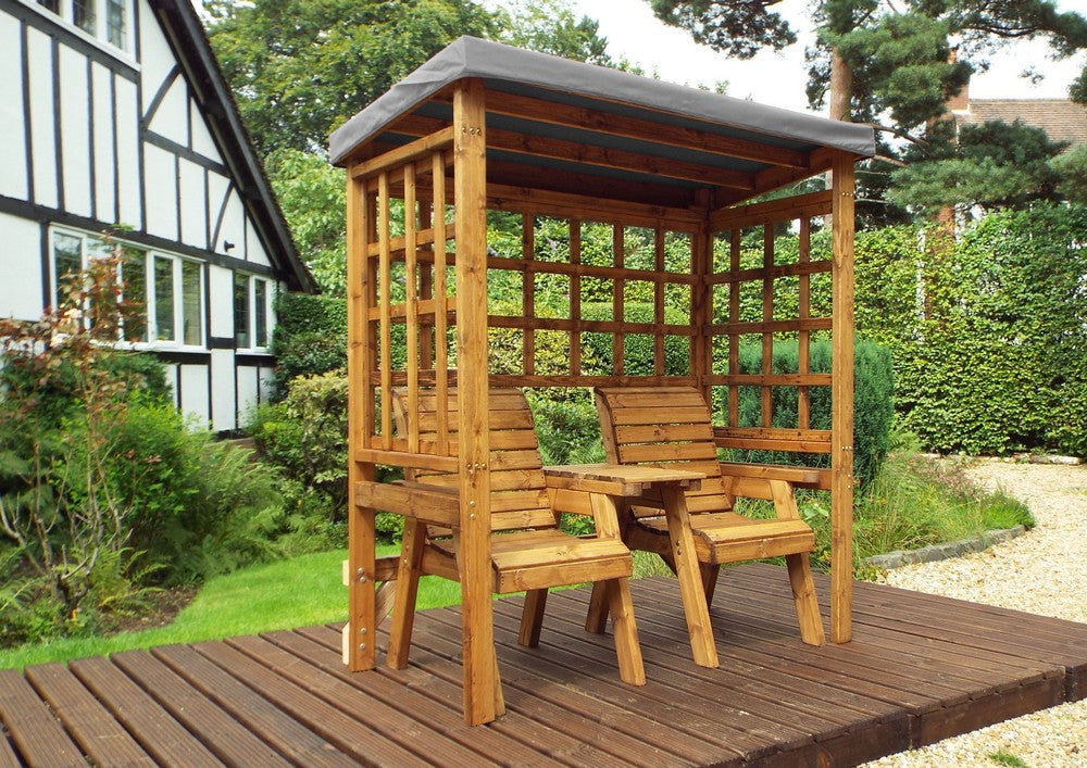 Henley Garden Tete a Tete by Charles Taylor - 2 Seats Grey Cushions