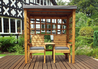 Henley Garden Tete a Tete by Charles Taylor - 2 Seats Grey Cushions
