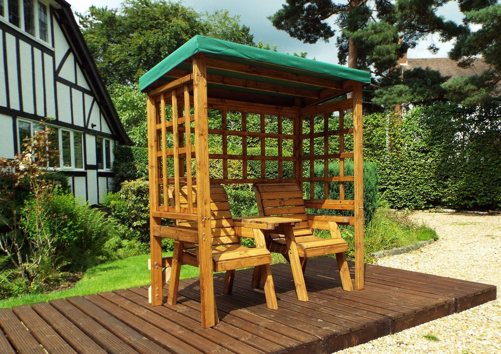 Henley Garden Tete a Tete by Charles Taylor - 2 Seats Green Cushions