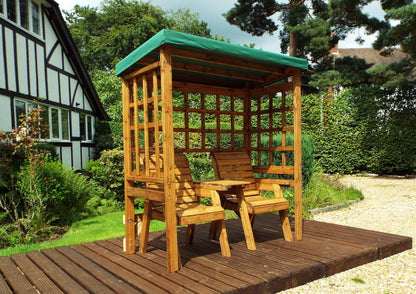 Henley Garden Tete a Tete by Charles Taylor - 2 Seats Green Cushions