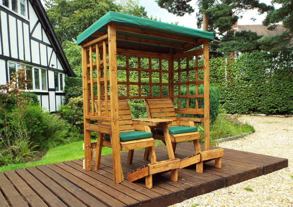 Henley Garden Tete a Tete by Charles Taylor - 2 Seats Green Cushions
