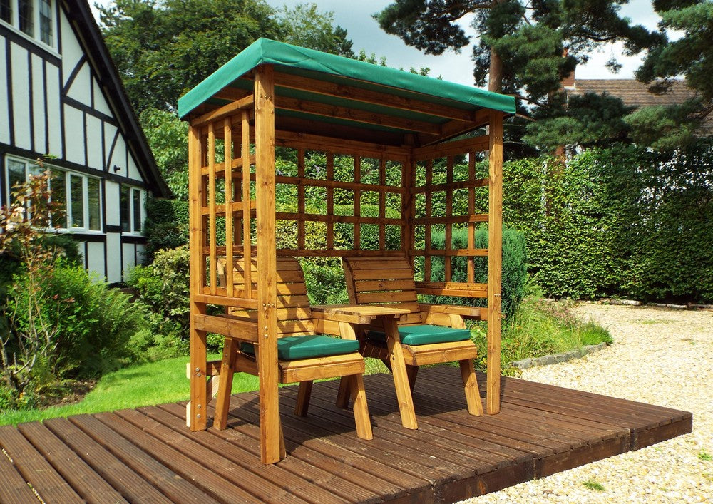 Henley Garden Tete a Tete by Charles Taylor - 2 Seats Green Cushions