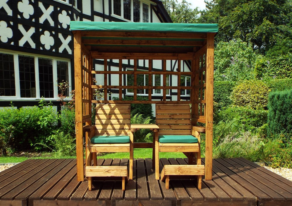 Henley Garden Tete a Tete by Charles Taylor - 2 Seats Green Cushions