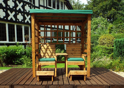 Henley Garden Tete a Tete by Charles Taylor - 2 Seats Green Cushions