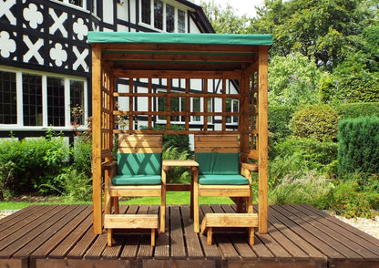 Henley Garden Tete a Tete by Charles Taylor - 2 Seats Green Cushions