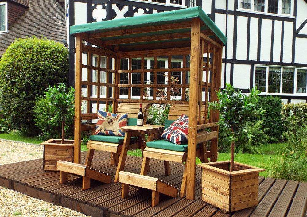 Henley Garden Tete a Tete by Charles Taylor - 2 Seats Green Cushions