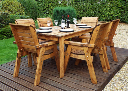 Charles Taylor 6 Seat Rectangular Table Chairs Scandinavian Redwood Garden Furniture