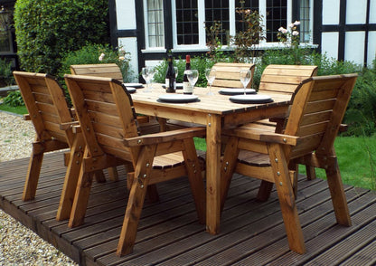 Charles Taylor 6 Seat Rectangular Table Chairs Scandinavian Redwood Garden Furniture