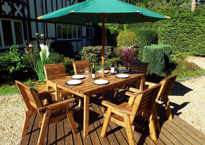Charles Taylor 6 Seat Rectangular Table Chairs Scandinavian Redwood Garden Furniture