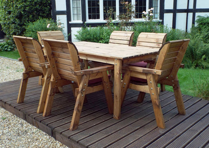 Charles Taylor 6 Seat Rectangular Table Chairs Scandinavian Redwood Garden Furniture