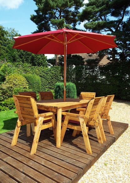 Charles Taylor 6 Seat Rectangular Table Chairs Scandinavian Redwood Garden Furniture
