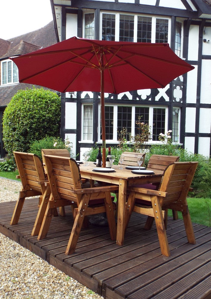 Charles Taylor 6 Seat Rectangular Table Chairs Scandinavian Redwood Garden Furniture