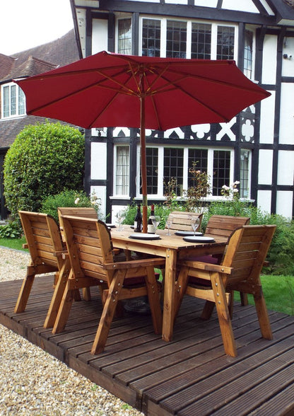 Charles Taylor 6 Seat Rectangular Table Chairs Scandinavian Redwood Garden Furniture