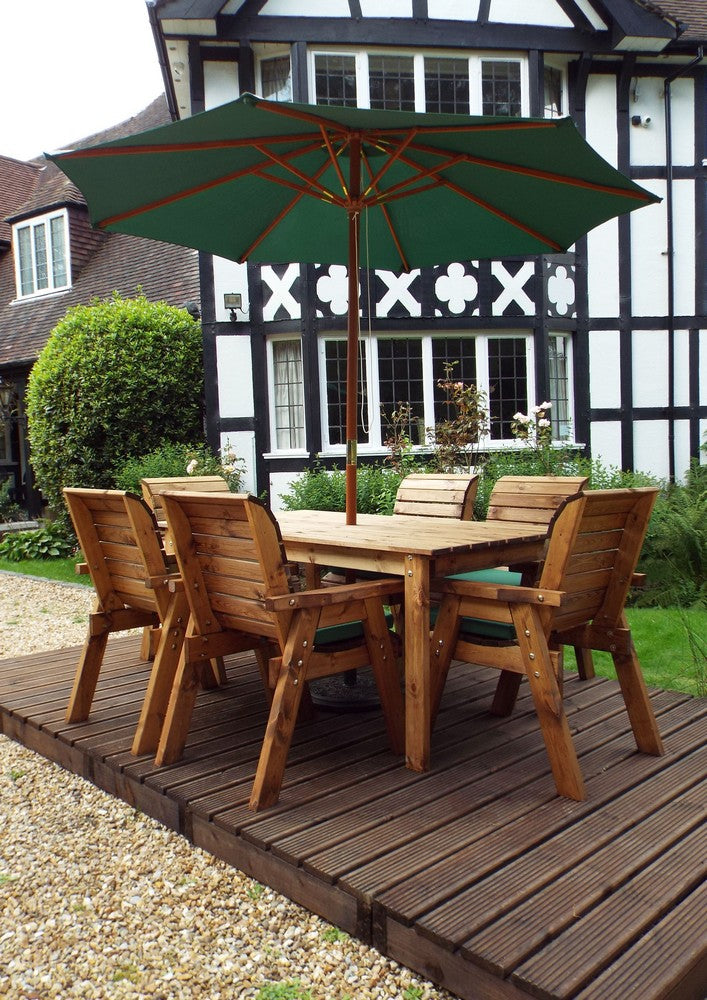 Charles Taylor 6 Seat Rectangular Table Chairs Scandinavian Redwood Garden Furniture
