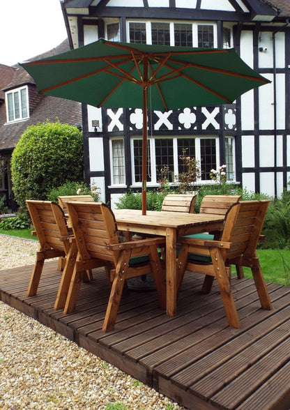 Charles Taylor 6 Seat Rectangular Table Chairs Scandinavian Redwood Garden Furniture