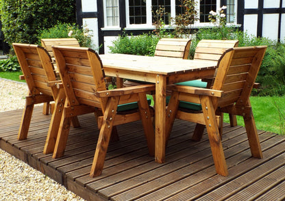 Charles Taylor 6 Seat Rectangular Table Chairs Scandinavian Redwood Garden Furniture