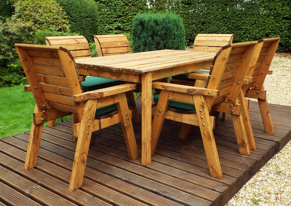 Charles Taylor 6 Seat Rectangular Table Chairs Scandinavian Redwood Garden Furniture
