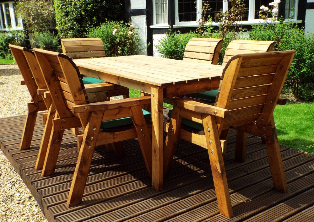 Charles Taylor 6 Seat Rectangular Table Chairs Scandinavian Redwood Garden Furniture