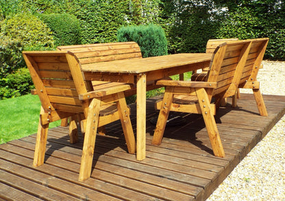 Charles Taylor 8 Seat Rectangular Table Combi Scandinavian Redwood Garden Furniture Primary Image