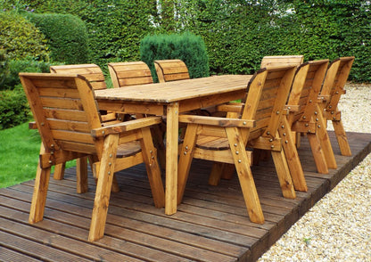 Charles Taylor 8 Seat Rectangular Table Chairs Scandinavian Redwood Garden Furniture
