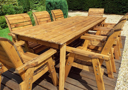Charles Taylor 8 Seat Rectangular Table Chairs Scandinavian Redwood Garden Furniture