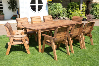 Charles Taylor 8 Seat Rectangular Table Chairs Scandinavian Redwood Garden Furniture