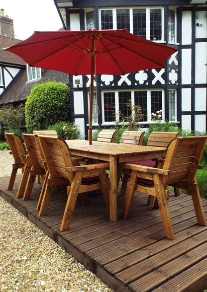 Charles Taylor 8 Seat Rectangular Table Chairs Scandinavian Redwood Garden Furniture