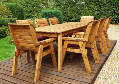 Charles Taylor 8 Seat Rectangular Table Chairs Scandinavian Redwood Garden Furniture