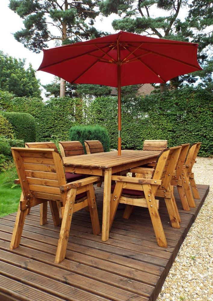 Charles Taylor 8 Seat Rectangular Table Chairs Scandinavian Redwood Garden Furniture