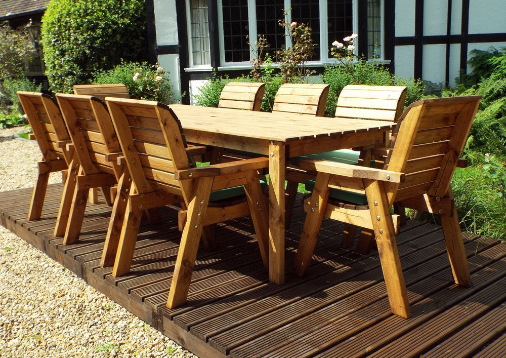 Charles Taylor 8 Seat Rectangular Table Chairs Scandinavian Redwood Garden Furniture